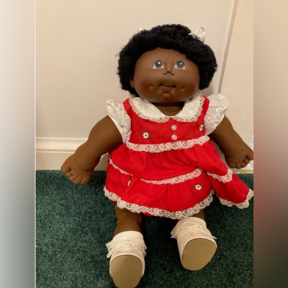 Vtg 1984 Cabbage Patch Kids Doll African American Black Girl With Outfit & Shoes